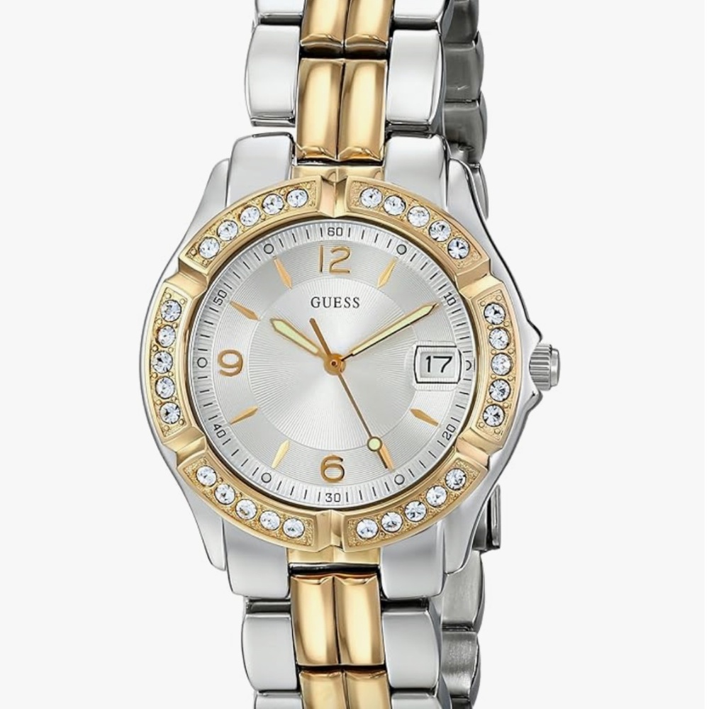Guess Silver and Gold-Tone Bracelet Watch